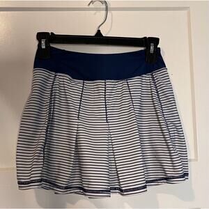 Kyodan Womens Skort Blue White Stripe Mini Pleats Althletic Workout Size XSMALL